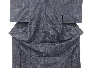 亀甲に唐草模様織り出し本場泥大島紬着物